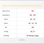 Bảng Chốt Số Soi Cầu XSMB hôm nay 21/01/2011